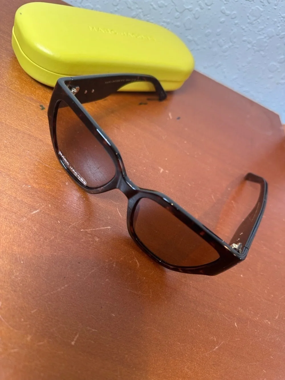 Marc Jacobs Black Sunglasses with Bright Yellow Case